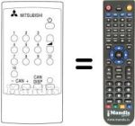 Replacement remote control Mitsubishi CT 14 M1 EM (Y)