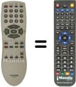 Replacement remote control Toshiba 21 V 13 D