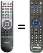 Replacement remote control Hisense LCD 32W07 EU