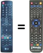 Replacement remote control LG 26 LE 3308