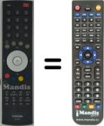 Replacement remote control Toshiba 20 VL 55 G