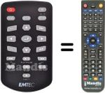 Replacement remote control Emtec MOVIE CUBE N200