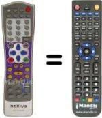 Replacement remote control FRACARRO SRT 1500 DVD