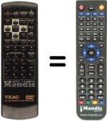 Replacement remote control TEAK DV-H500
