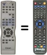 Replacement remote control TEAK DV-L 800