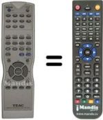 Replacement remote control TEAK DV-3300