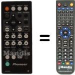 Replacement remote control Pioneer PDV LC10