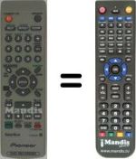 Replacement remote control Pioneer DVR 433 HK