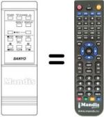 Replacement remote control Sanyo VHR3100
