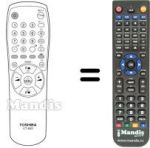 Replacement remote control Toshiba 21T01D