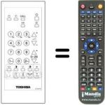 Replacement remote control Toshiba 257S9F