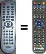 Replacement remote control DGM LTV-1928WHTC