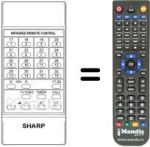 Replacement remote control Sharp RRMCG0292CESA