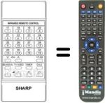 Replacement remote control Sharp RRMCG0293CESA