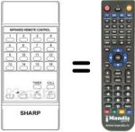 Replacement remote control Sharp RRMCG0303CESA