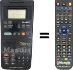 Replacement remote control Sharp VC-TS313RM