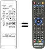 Replacement remote control Sharp RRMCG0610GESA