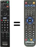 Replacement remote control Sony KDL-32V5500