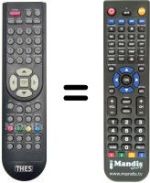 Replacement remote control THES THL-TV3268D