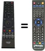 Replacement remote control Toshiba 37RV555D