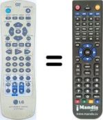 Replacement remote control LG DV8900C