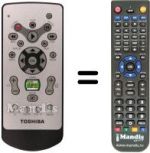 Replacement remote control Toshiba MEDIACENTERSLIM