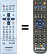 Replacement remote control Panasonic DVD-XV10