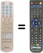 Replacement remote control TEAK DV3500