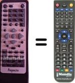 Replacement remote control Aspects LW 109 B