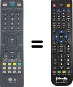 Replacement remote control LG M 197 WD