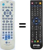 Replacement remote control LG DV8600C