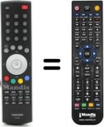 Replacement remote control Toshiba 75001967