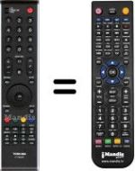 Replacement remote control Toshiba 32XV566DG