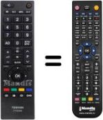 Replacement remote control Toshiba 26EL833