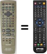 Replacement remote control Sharp DV-NS65