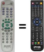 Replacement remote control Sharp DV-SV9C