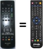 Replacement remote control Sharp LC-20S5EGY