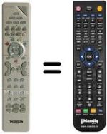 Replacement remote control Thomson DTH8550E-VCR-DVD-HDD