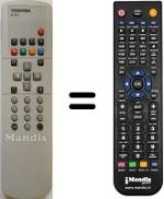 Replacement remote control Toshiba 28H14PIP