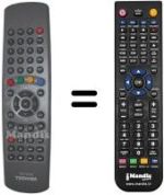 Replacement remote control Toshiba 34VH26P