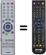 Replacement remote control Toshiba 51WH36P
