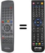 Replacement remote control Toshiba 42WH46P