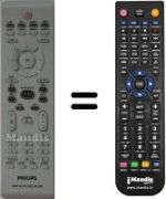 Replacement remote control Philips DVD-R3360H