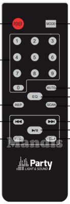 Original remote control PARTY Light Sound