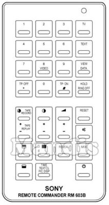 Original remote control SONY RM-603 B (A1009042A) Original remote control SONY RM-603 B (A1009042A)