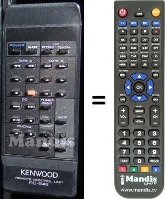 Replacement remote control RC54E