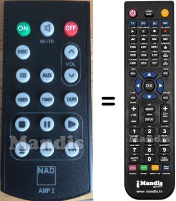 Replacement remote control NAD AMP 2