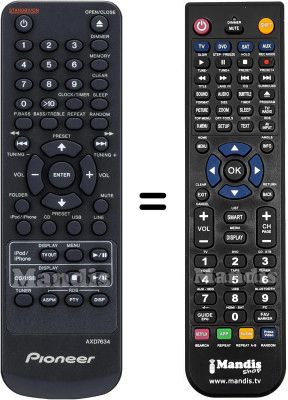 Replacement remote control Pioneer AXD7634