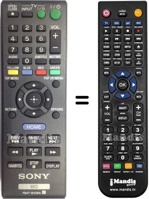 Replacement remote control Sony RMT-B109A
