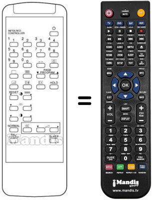 Replacement remote control 076100Q001